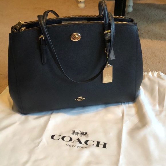 Coach Handbags - Coach turnlock carryall - navy